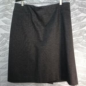 J Jill Ponte Knit Skirt A Line Gray Pencil Neutral Capsule Modest